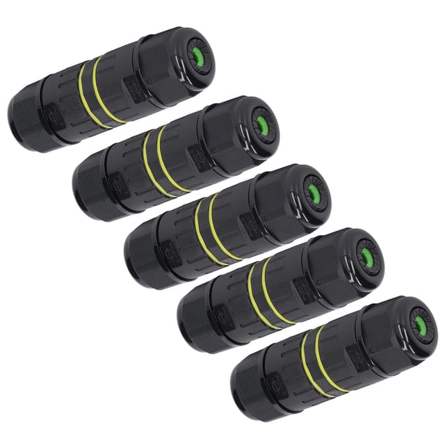 Ip68 3-poliger Außenstecker, 5 Stück, Für 9–12 Mm Durchmesser