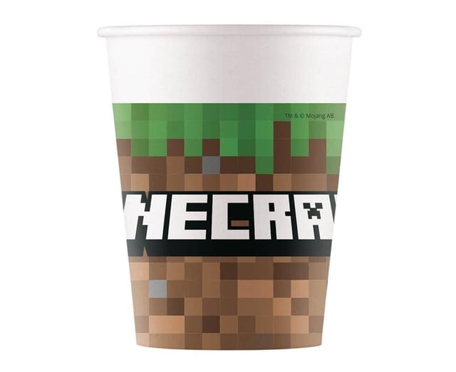 Minecraft-pappbecher 200 Ml, 8 Stück.
