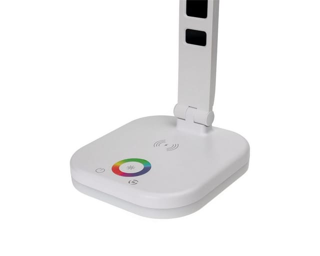 Platinet Led Schreibtischlampe Weiß Mit Kabelloser Ladestation