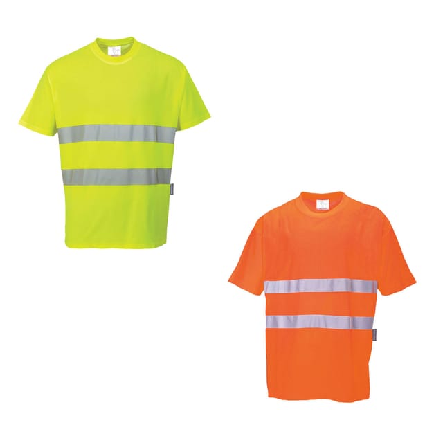 Portwest S172 Cotton Comfort Warn-t-shirt Mit 2 Reflexbändern - L - Orange
