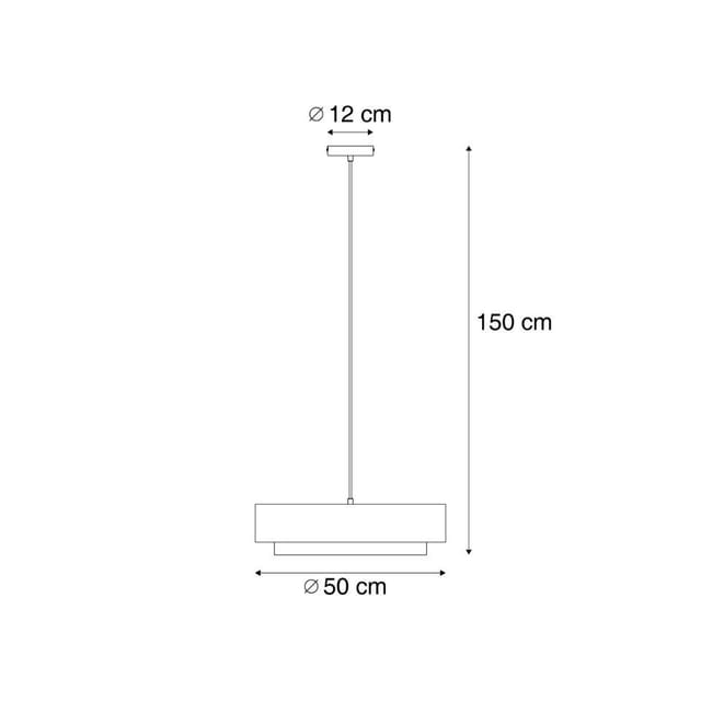 Qazqa Moderne Hängelampe Beige Mit Natur 50cm 3-flammig - Drum