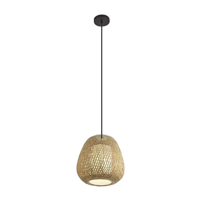 Qazqa Japandi Hängelampe Bambus 30cm Ip44 - Moana