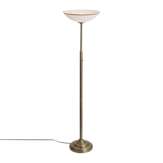 Qazqa Klassische Stehleuchte Bronze Mit Opalglas - Katarina