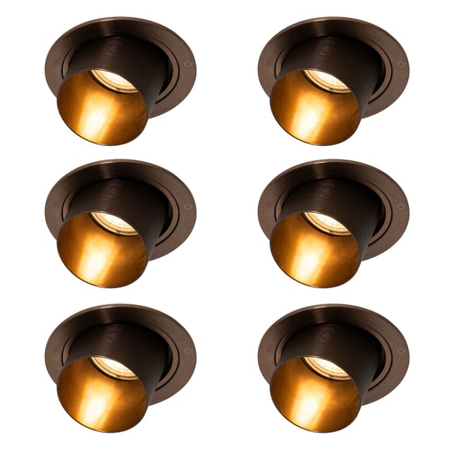Qazqa Set Mit 6 Modernen Einbaustrahlern Dunkelbronze Rund
