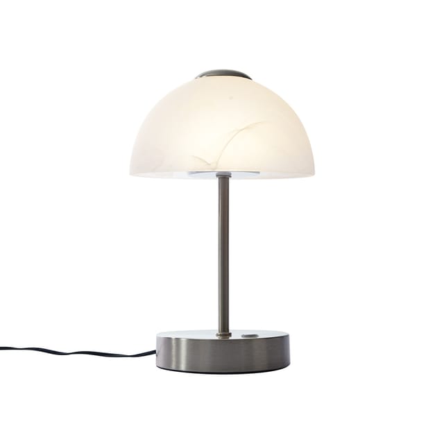 Qazqa Design-tischleuchte Stahl Mit Opalglas Inkl. Led Dimmbar -