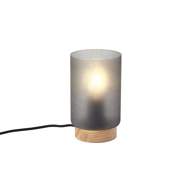 Qazqa Moderne Tischleuchte Holz Mit Mattgrauem Glas - Umbra