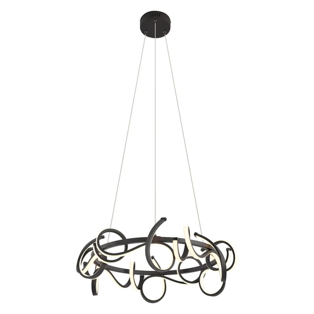 Qazqa Design-pendelleuchte Schwarz Rund, 3-stufen-dimmbar -