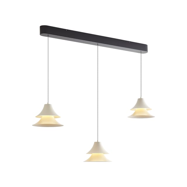 Qazqa Pendelleuchte Schwarz Mit Beige Inkl. Led 3-stufen-dimmbar