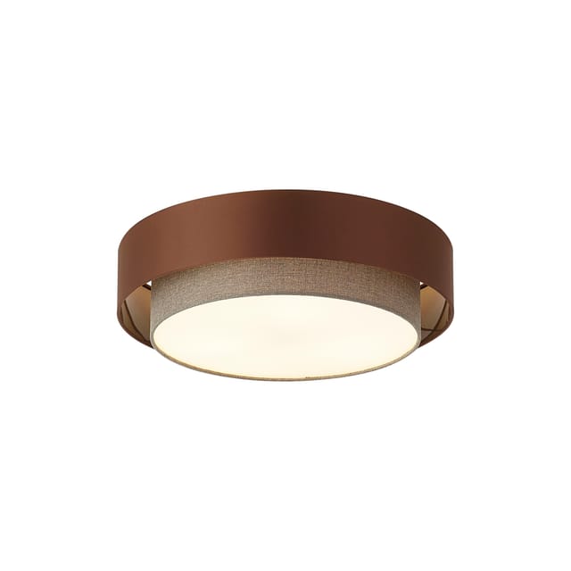 Qazqa Moderne Deckenleuchte Dunkelbronze Mit Taupe 50cm 3-flammig