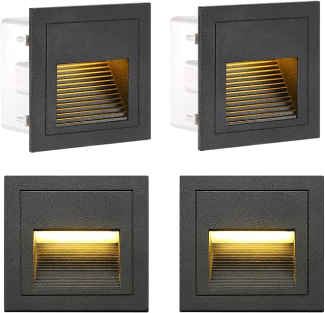 3-w-led-einbauleuchte, Warmweiß, Ip65 Wasserdicht, Treppenbeleuchtung, Stufenbeleuchtung, Aluminium, Dekorative Innen- Und Außenbeleuchtung – 4er-pack