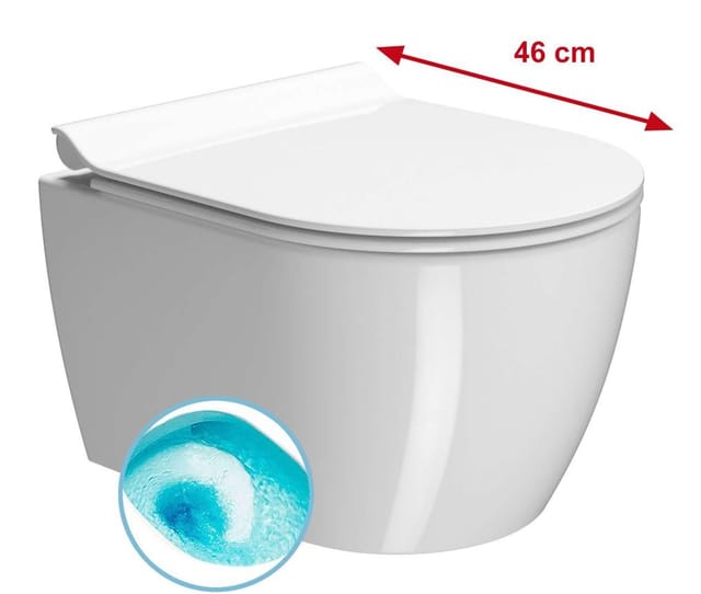 Sapho Pura - Wand-wc, Swirlflush, Extraglaze, Weiß 880211