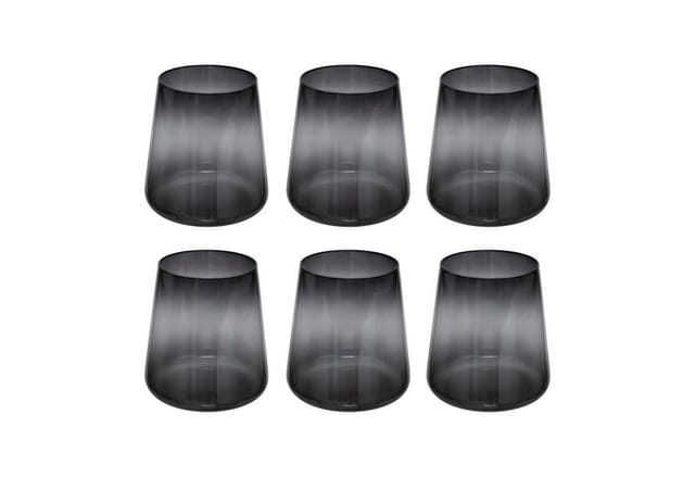 Niedrige Gläser Aus Schwarzem Glas Dreams, 6er-set, 380 Ml