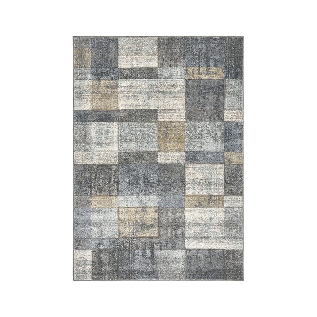 Design-teppich Für Wohnzimmer In Grau Und Blau Funny