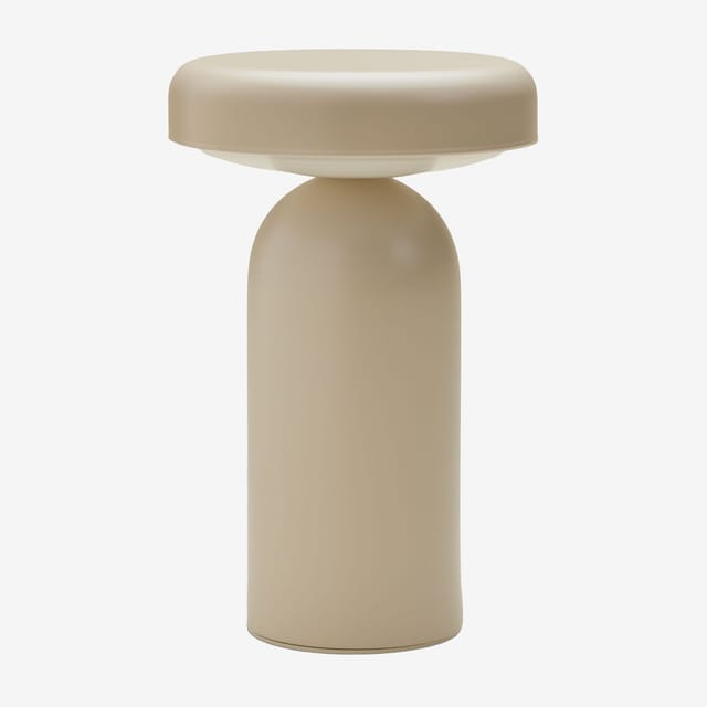Sklum Kabellose Led-tischlampe Für Den Außenbereich Aus Eisen Akita Beige Tapioca