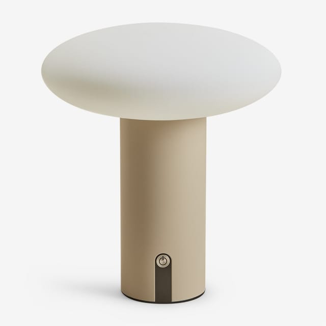 Sklum Kabellose Led-tischlampe Für Den Außenbereich Aus Eisen Zosima Beige Tapioca