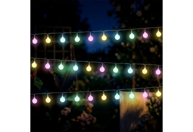 Led Lichterkette 290 Cm Für Außen Und Innen 30 Mini Kugeln Mit Timer - Soft Bunt - Kugellichterkette Batteriebetrieben Mit 8 Funktionen