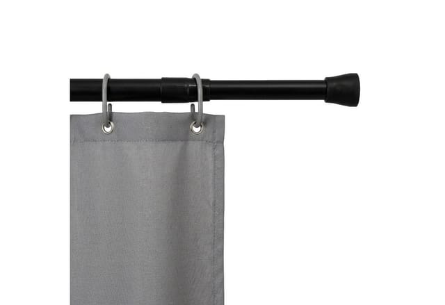 Duschvorhangstange Ausziehbar In Schwarz - 140-240 Cm - Teleskopstange Zum Einklemmen Für Dusche, Lichterketten Und Girlanden