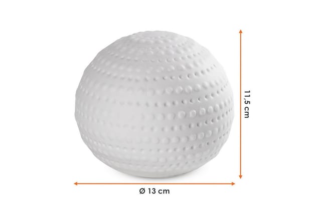 Led Porzellan Leuchtkugel Weiß Matt Inklusive Batterie - 13 Cm - Keramik Deko Kugel Warmweiß Beleuchtet Zum Hinstellen