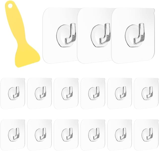 15-teiliges Set Transparenter Klebehaken – Multifunktionale Selbstklebende Haken Für Küche, Bad Und Büro