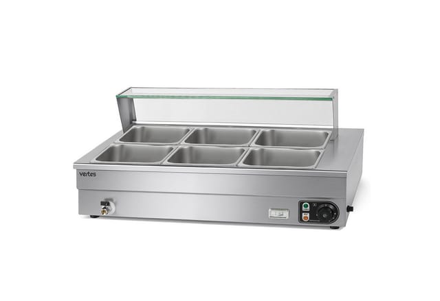 Vertes Buffetwärmer 1500w, 6x 1/2 Gn Behälter Mit Deckel, 10l