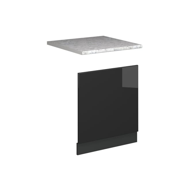 Frontblende Fame-line, Anthrazit Hochglanz, 60 Cm , Ap Marmor, Vicco