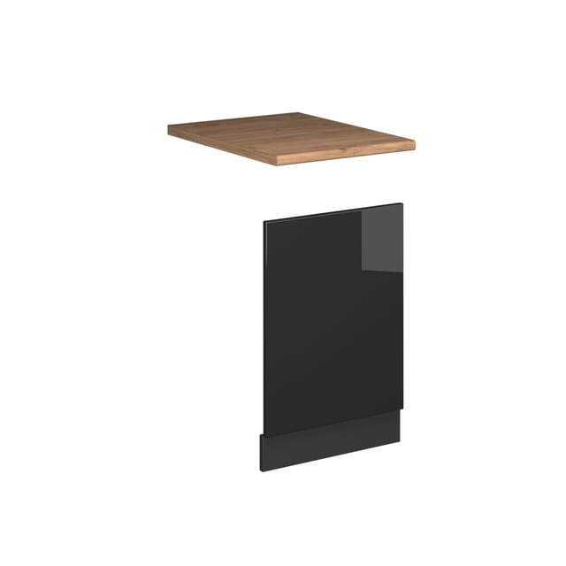 Frontblende Fame-line, Anthrazit Hochglanz, 45 Cm , Ap Eiche, Vicco