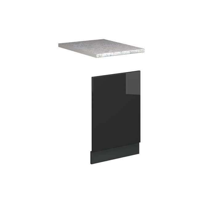 Frontblende Fame-line, Anthrazit Hochglanz, 45 Cm , Ap Marmor, Vicco