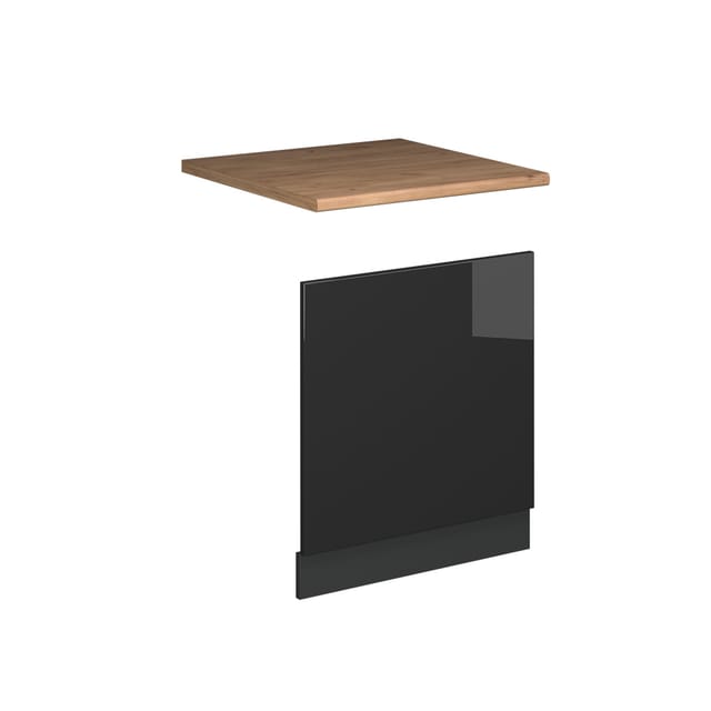 Frontblende Fame-line, Anthrazit Hochglanz, 60 Cm , Ap Eiche, Vicco