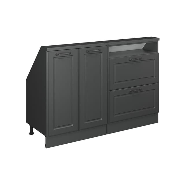 Küchenschrank Für Dachschrägen R-line, Anthrazit Landhaus/anthrazit, 120 Cm 2er Set, Vicco