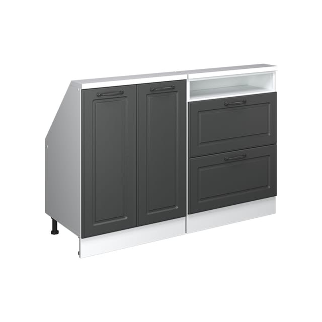 Küchenschrank Für Dachschrägen R-line, Anthrazit Landhaus/weiß, 120 Cm 2er Set, Vicco