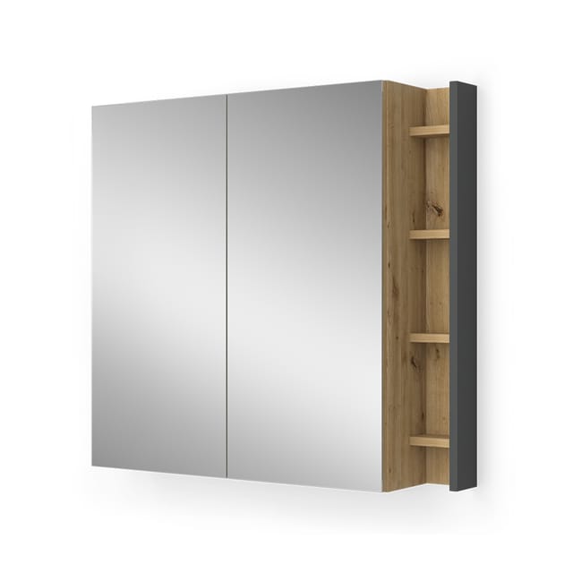 Badspiegelschrank Edelin, Artisan, 80 X 75 Cm Mit Regalen, Vicco