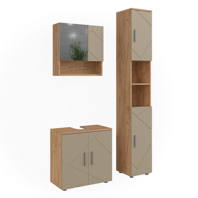 Badmöbel-set Irma, Beige, 3 Teile, Vicco