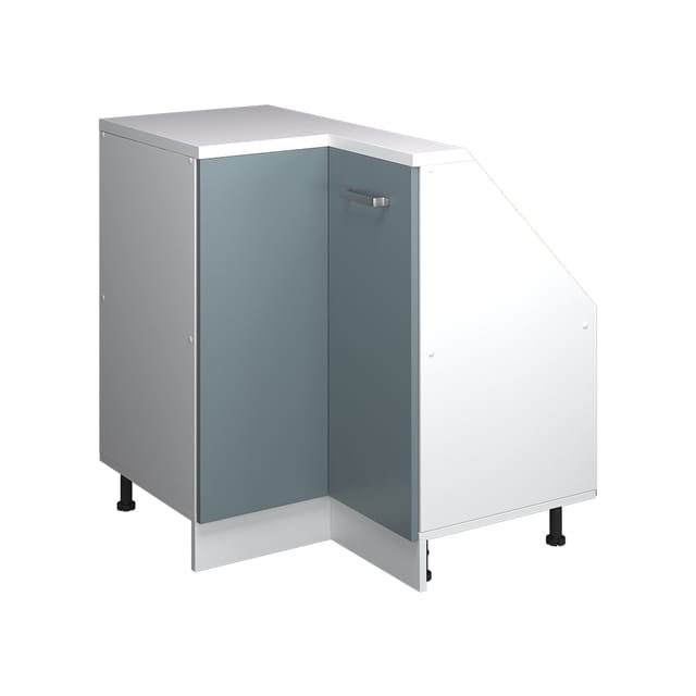 Eck-küchenschrank Für Dachschrägen R-line, Blau-grau, 75.6 Cm Mit 1 Tür, Vicco