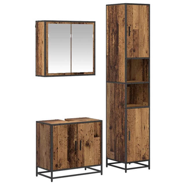 Maison Exclusive - Badezimmermöbel-set 3 Stk. Altholz 65 X 33 X 6