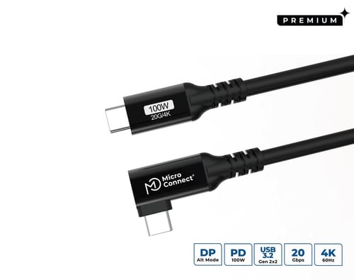 Microconnect Usb3.2cc01-a Usb-kabel Usb 3.2 Gen 2x2 1m Usb-c Schwarz