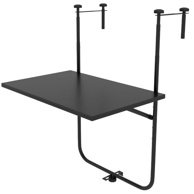 Balkontisch Zum Einhangen Klappbarer Hangetisch 3 Fach Hohenverstellbar Bis 15 Kg 62x60 Cm Schwarz 202119370 202119370