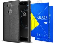 Alogy Lederhülle Für Sony Xperia L2, Schwarz + Glas