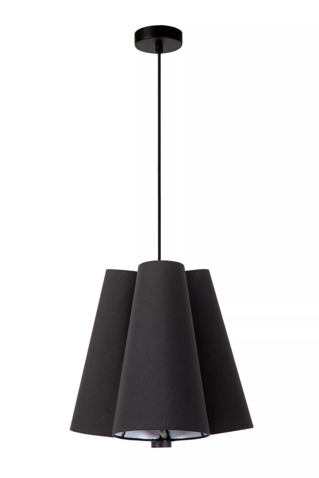 Hängelampe Schwarz B: 343 Cm H: Max. 165 Cm E27 3-flammig Modern Stoff Hängeleuchte