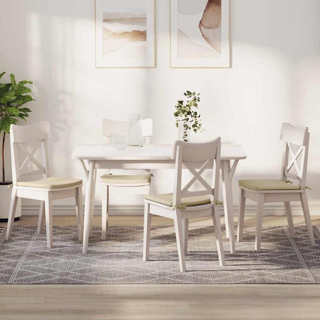 Sitzkissen 4 Pcs Creme 40 X 40 X 3 Cm Stoff