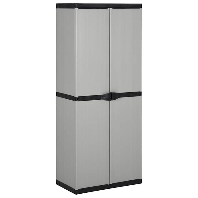 Garten-lagerschrank Mit 3 Böden Grau & Schwarz 68x40x168 Cm
