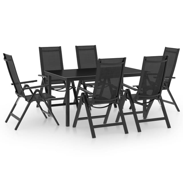 7-tlg. Garten-essgruppe Aluminium Anthrazit