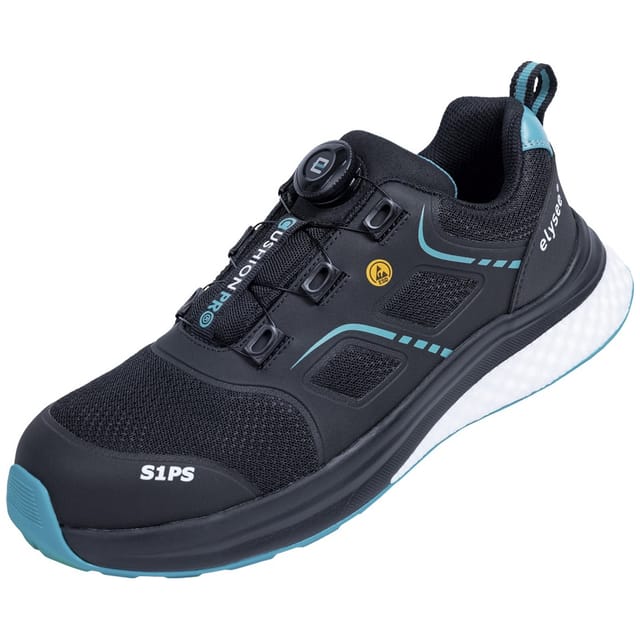 Elysee Sicherheitshalbschuh Cushionpro Flex Ii S1ps Fo Sr Sc Esd Gr. 38 Schwarz/petrol