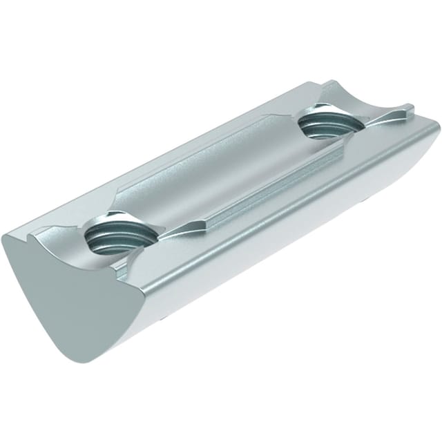 Fath Doppelnutensteine M5 Einschwenkbar Für Automatikverbinder Nut 6 - Nutenstein Mit Führungssteg I 28mm, Stahl Verzinkt - 10 Stück
