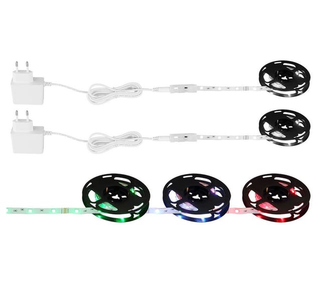 Rgbw Led Strip Fernbedienung Lichtband Rgb Farbwechsel Led Streifen 2m Dimmbar, Kürzbar, 12w 220lm, L 200 Cm, 2er Set