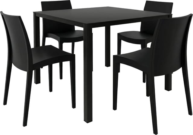 Grandsoleil Garten-essgruppe Brunch/venice 4 Personen Stahl/kunststoff Schwarz Sitzgruppe