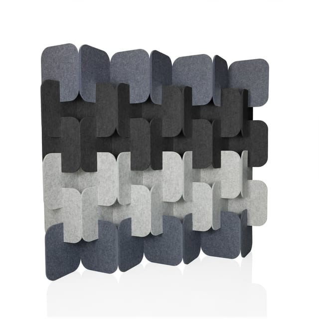Akustik Stellwand Flexmiut Plug Pet 6er Set 163x170x25cm Grau/hellgrau/dunkelgrau Hjh Office