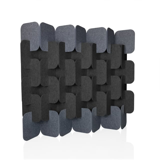 Akustik Stellwand Flexmiut Plug Pet 6er Set 163x170x25cm Grau/dunkelgrau Hjh Office