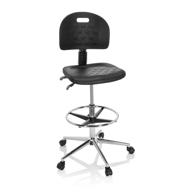 Arbeitsstuhl / Arbeitshocker Top Work 23 I Pu Schaum Schwarz Hjh Office
