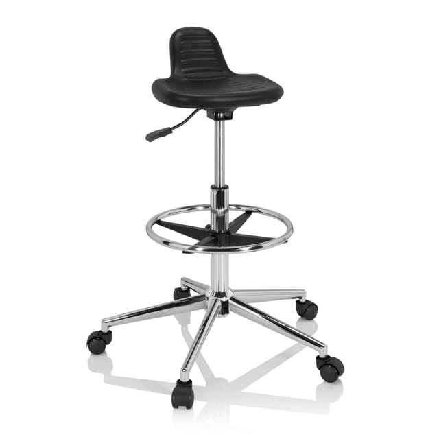 Arbeitsstuhl / Arbeitshocker Top Work 03 I Pu Schaum Schwarz Hjh Office