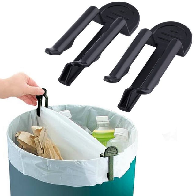 Halterung 2 Zum Sichern Und Verschließen Von Müllsäcken (schwarzes Modell), Perfekt Für Alle Arten Von Mülltonnen Aus Kunststoff